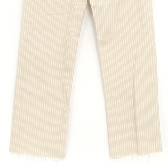 FRAME Le Jane Crop Tan & White Stripe Denim Jeans Size 25 - Picture 7 of 11